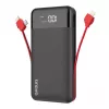 Powerbank Dudao K1Pro 20000mAh 15W su 4 integruotais kabeliais, juodas