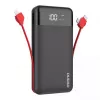 Powerbank Dudao K1Pro 20000mAh 15W su 4 integruotais kabeliais, juodas