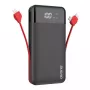 Powerbank Dudao K1Pro 20000mAh 15W su 4 integruotais kabeliais, juodas
