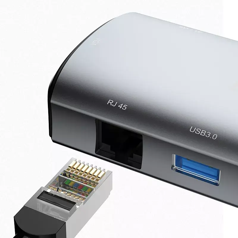 Laptop Dock DUDAO A15PRO 11-in-1 laidinis USB 3.2 Gen 1 Type-A Type-C pilka