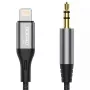 Garso kabelis DUDAO L11PRO Lightning – 3,5 mm mini jack, 1 m, pilkas