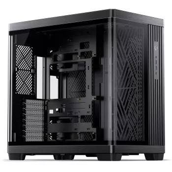Korpusas Jonsbo TK-4 Midi-Tower ATX su grūdinto stiklo šonine sienele, juodas