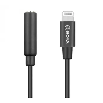 Mobiliojo telefono kabelis BOYA BY-K3 juodas 3.5mm Lightning