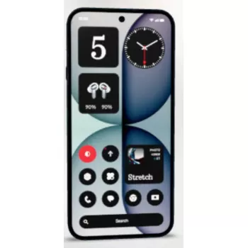Išmanusis telefonas Nothing 4a — 6,78 colio (17,2 cm) ekranas, Snapdragon 7s Gen 4, 8 GB RAM, 128 GB atminties, 50 MP triguba kamera, 5080 mAh baterija, Dual SIM, Android 16.0, juodas