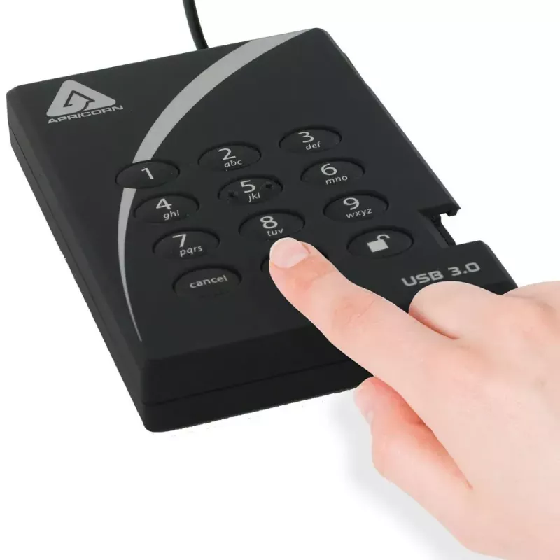 Išorinis kietasis diskas Apricorn 2TB USB 3.2 Gen 1 Aegis Padlock