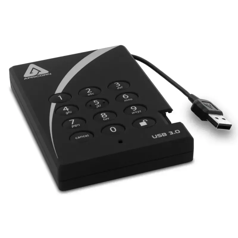Išorinis kietasis diskas Apricorn 2TB USB 3.2 Gen 1 Aegis Padlock