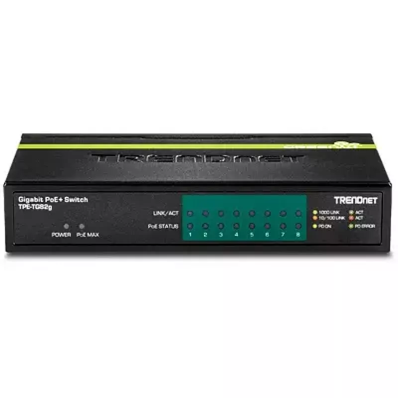 Nevaldomas PoE+ jungiklis Trendnet TPE-TG82G, 8x Gigabit, 61W