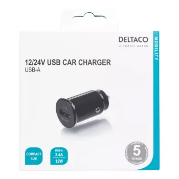 Automobilinis kroviklis Deltaco USB-CAR123 Universalus Juodas