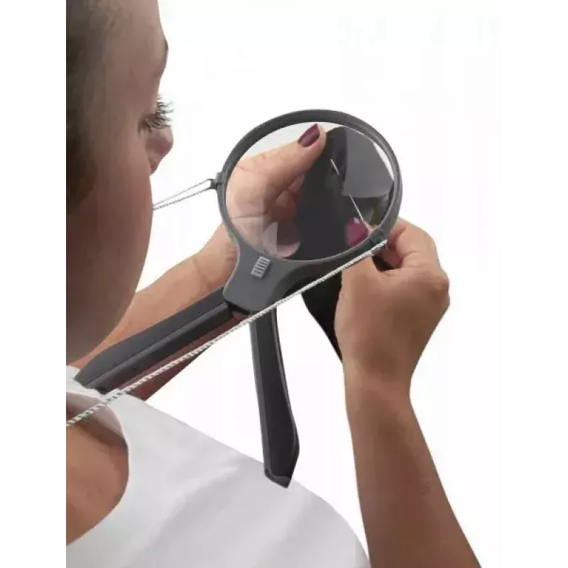Didinamasis stiklas Carson Split Handle HF-11 — 3,5× rankinis didintuvas, juodas/skaidrus, AAA baterija