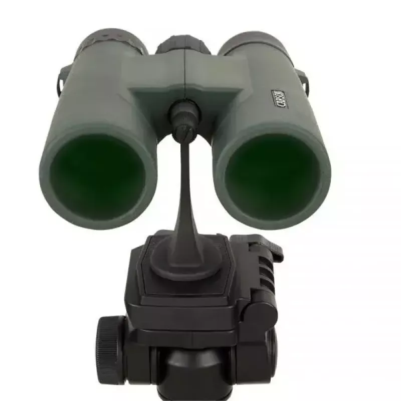 Žiūronai Carson JR Series 10x42 BaK-4, kompaktiški stogo prizmės, juodi/žali