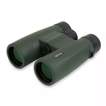 Žiūronai Carson JR Series 10x42 BaK-4, kompaktiški stogo prizmės, juodi/žali
