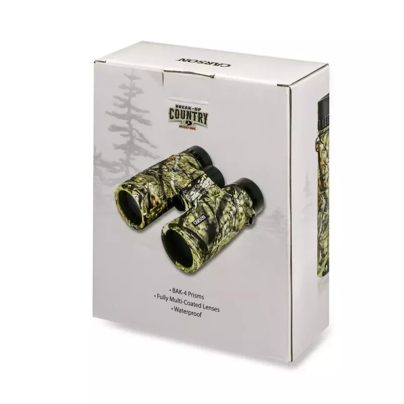 Žiūronai Carson JR 10x42 BAK-4 Roof, kompaktiškas kamufliažinis korpusas, 127×50.8×160 mm