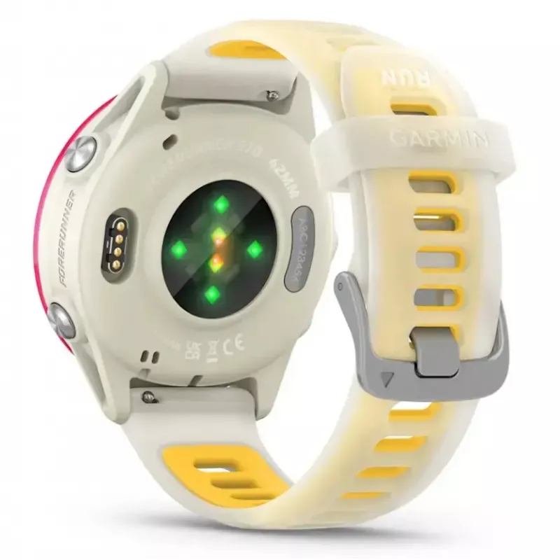 Sportinis išmanusis laikrodis GARMIN Forerunner 570 42 mm, 1,2 colio AMOLED 390×390, GPS, Wi‑Fi, 8 GB, 42 g, silikoninis dirželis