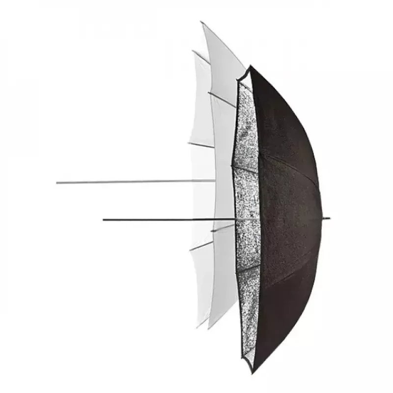Skėtis reflektorius Elinchrom 26062 juodas sidabrinis permatomas 83 cm skersmens