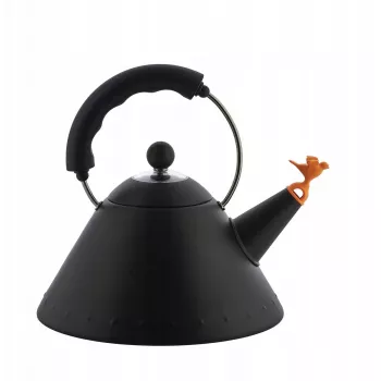 Virdulys ant viryklės ALESSI 9093 BB juodas – švilpukas, nerūdijantis plienas, 2,2 L