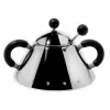 Cukrinė Alessi 9097 B nerūdijantis plienas aukštis 80 mm skersmuo 10,5 cm juoda ir nerūdijantis plienas