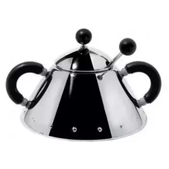 Cukrinė Alessi 9097 B nerūdijantis plienas aukštis 80 mm skersmuo 10,5 cm juoda ir nerūdijantis plienas