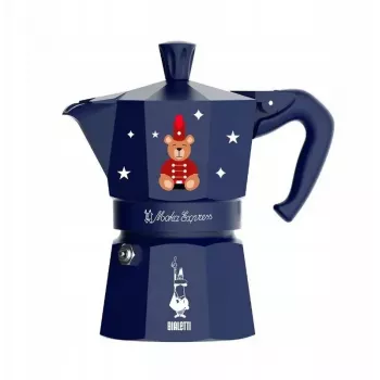 Moka puodas BIALETTI Moka Express 3 puodeliai 150 ml, Joyful Christmas Blue