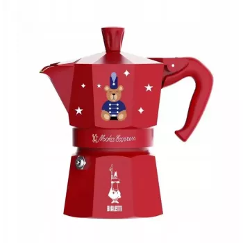 Kavos virimo aparatas BIALETTI Moka Express 3 puodeliams (150 ml) Raudonas, skirtas viryklei