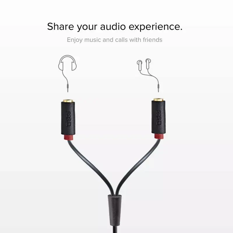 SBS Audio 3,5 mm lizdo skirstytuvas stereo garso kabelis 20 cm