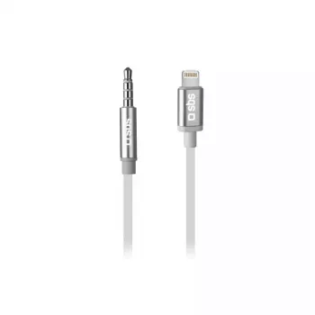 Garso kabelis SBS TEADAPTIPJACK35W 1 m 3,5 mm Lightning baltas