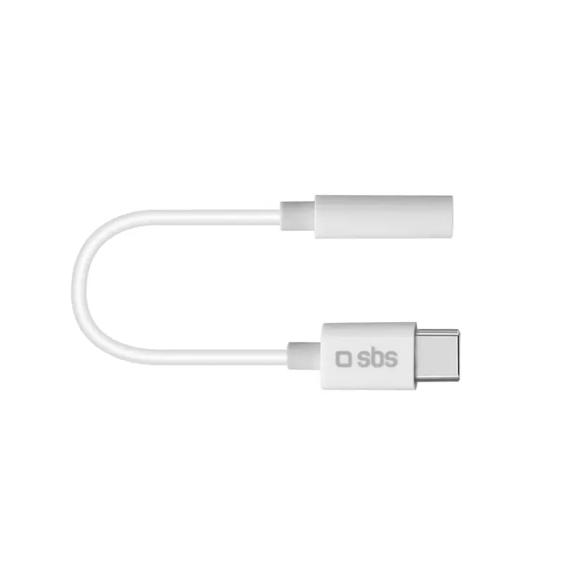 Mobiliojo telefono laidas SBS TEINTJACKTYCFMW Baltas 0.09m 3.5mm USB C
