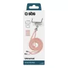 Kaklo dirželis telefonui SBS TEUNILACEP, rožinis audinys, 1 vnt., ilgis (pakuotė) 200 mm