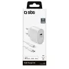 SBS TETRKITPD20LIGW mobiliojo įrenginio įkroviklis, 20 W, greitasis įkrovimas, baltas