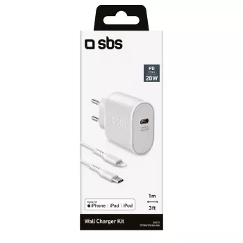 SBS TETRKITPD20LIGW mobiliojo įrenginio įkroviklis, 20 W, greitasis įkrovimas, baltas