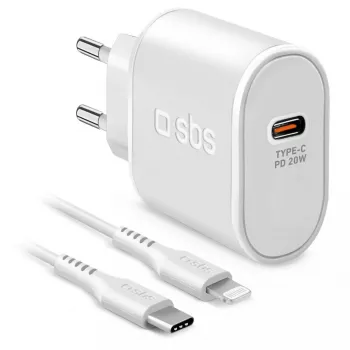 SBS TETRKITPD20LIGW mobiliojo įrenginio įkroviklis, 20 W, greitasis įkrovimas, baltas