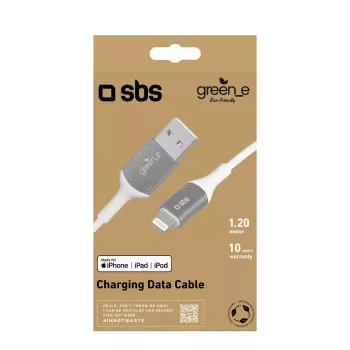 Lightning kabelis SBS GRECABLEUSBIP589W 1,2 m sidabrinis baltas