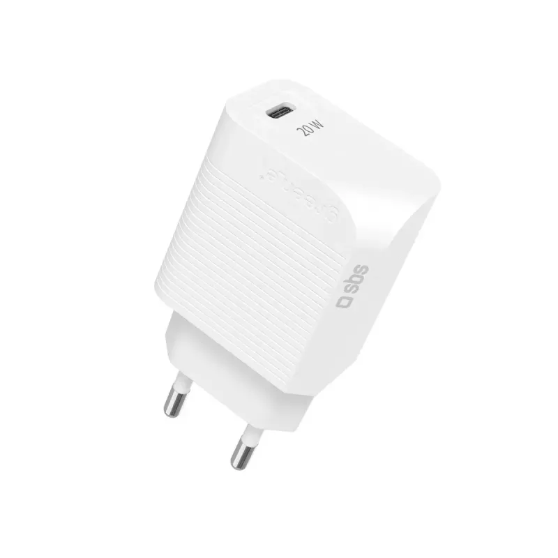 Sieninis įkroviklis SBS GRETR1CPD20W Universal White AC Fast charging 20W USB-C PD