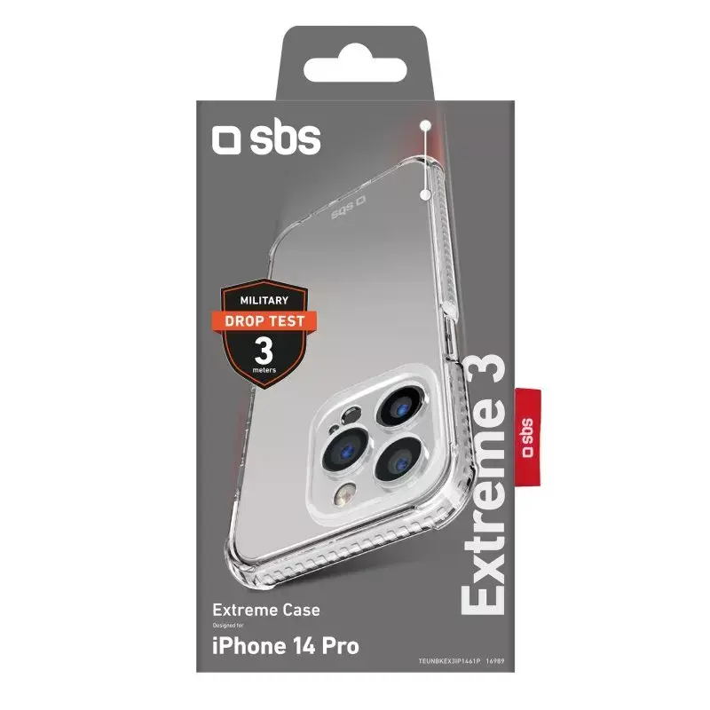 SBS Extreme X3 dėklas iPhone 14 Pro 15,5 cm permatomas