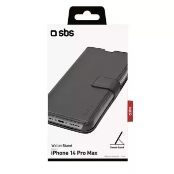 Dėklas su pinigine SBS TEBKWALIP1467PK, skirtas iPhone 14 Pro Max 17 cm, juodas