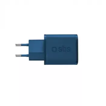 SBS Mobile 20W USB-C kintamosios srovės įkroviklis išmaniesiems telefonams, planšetėms, išmaniesiems laikrodžiams, ausinėms, nešiojamiesiems garsiakalbiams mėlynas