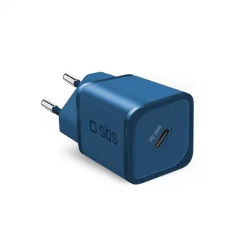 SBS Mobile 20W USB-C kintamosios srovės įkroviklis išmaniesiems telefonams, planšetėms, išmaniesiems laikrodžiams, ausinėms, nešiojamiesiems garsiakalbiams mėlynas