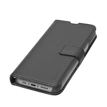 Dėklas su pinigine SBS TEBKWALIP1561PK, skirtas iPhone 15 Pro 6,1 colio, juodas