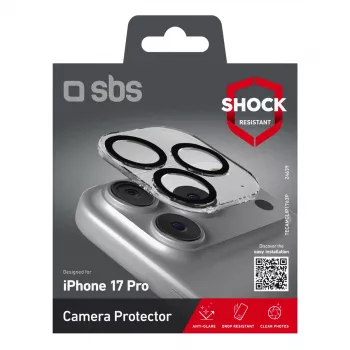Ekrano ir nugarėlės apsauga su fotoaparato lęšio apsauga SBS TECAMGLIP1763P, skirta Apple iPhone 17 Pro / 17 Pro Max, silikoninis ir grūdintas stiklas, skaidrus, 1 vnt.