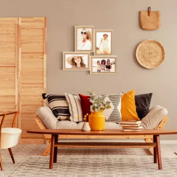 Nuotraukų rėmelių rinkinys ZEP Kriss 4Q Wood Brown White 310x340 mm