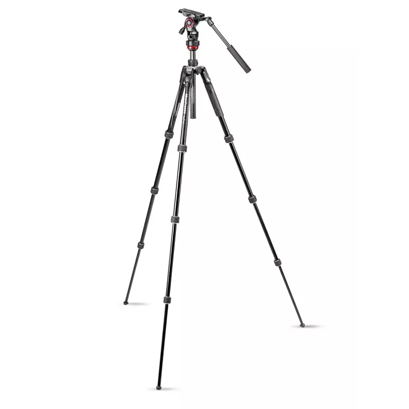 Tripodas Manfrotto MVKBFRT-LIVE skaitmeniniams/filmavimo fotoaparatams 3 kojos juoda raudona sidabrinė
