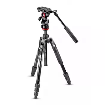 Tripodas Manfrotto MVKBFRT-LIVE skaitmeniniams/filmavimo fotoaparatams 3 kojos juoda raudona sidabrinė