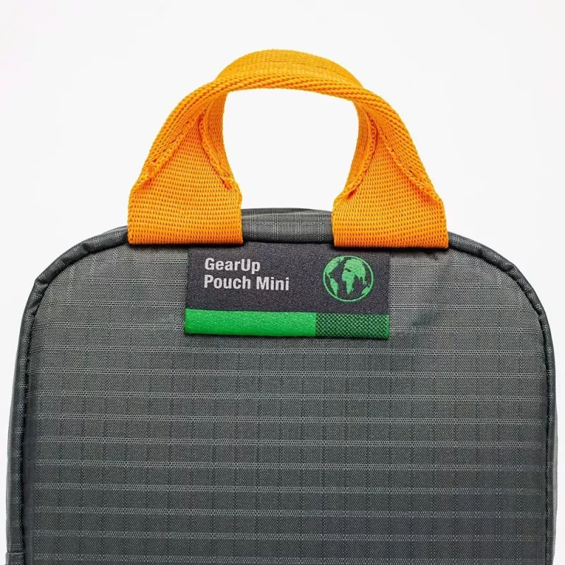 Lowepro GearUp Pouch Mini Mini rankinė laidams ir aksesuarams, nailonas/poliesteris ripstop, pilka su oranžiniais akcentais