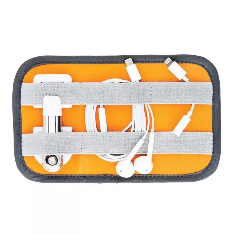Lowepro GearUp Pouch Mini Mini rankinė laidams ir aksesuarams, nailonas/poliesteris ripstop, pilka su oranžiniais akcentais
