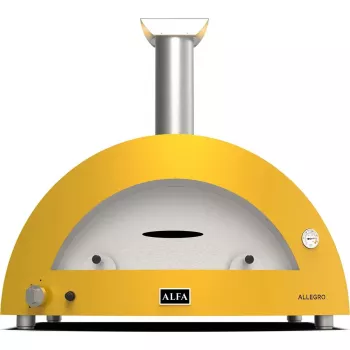 Malkom kūrenama picos krosnelė Alfa Forni Moderno 5 Pizze Geltona FXMD-5P-LGIA, lauko stalviršinė picos krosnelė, 5 picų talpa