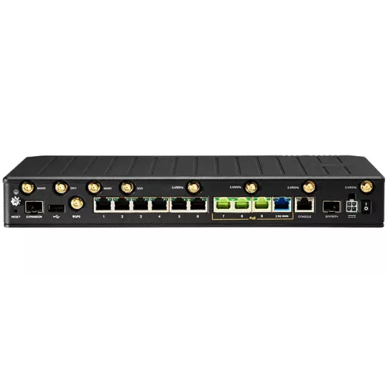CradlePoint maršrutizatorius E300C-18B su NetCloud Enterprise Branch – Wi‑Fi 6 dviejų juostų, 10GbE, 4G LTE, 5x RJ‑45