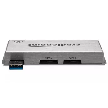 CradlePoint MC400 modemas – korinis modemas, siuntimo sparta iki 5,76 Mbps, gavimo sparta iki 42,2 Mbps, 256‑QAM, sidabrinis, 104 g