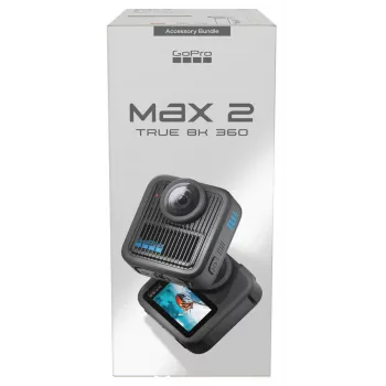 Veiksmo kamera GoPro MAX2 su 8K Ultra HD, 29,5 MP jutikliu, 100 kadrų/s, LCD ekranu, GPS, Wi‑Fi — priedų rinkinys