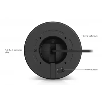 IP apsaugos kameros kupolas UBIQUITI UVC-G6-Pro-Turret-B — 3840×2160, 1/1,2 colio CMOS, 2,36× optinis priartinimas, PoE+, lubos/siena, vidui/lauke