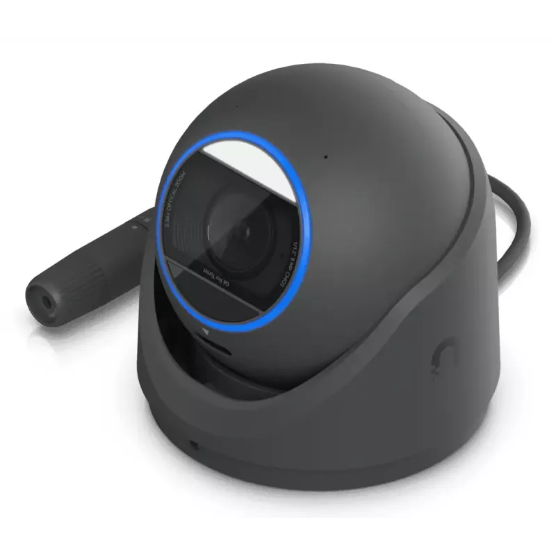 IP apsaugos kameros kupolas UBIQUITI UVC-G6-Pro-Turret-B — 3840×2160, 1/1,2 colio CMOS, 2,36× optinis priartinimas, PoE+, lubos/siena, vidui/lauke