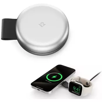 Twelve South ButterFly 2-in-1 belaidis įkroviklis išmaniesiems telefonams ir laikrodžiams, juodas sidabrinis, USB-C, 30 W
